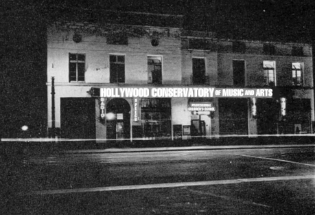 Hollywood Conservatory building at 
night