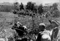 She receives a rapturous reception from Gen. Franco and the Spaniards