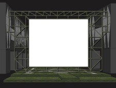 Screen at downstage position