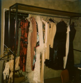 Wadrobe rack of Eva costumes